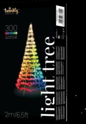 Twinkly Light Tree - 300 RGB+W Flag-pole Christmas Tree, 2 m, 16 Million Colors + Warm White TWP300SPP-BEU