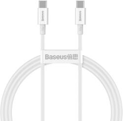 USB Type-C töltő- és adatkábel, USB Type-C, 100 cm, 5000 mA, 100W, törésgátlóval, gyorstöltés, PD, Baseus Superior, CATYS-B02, fehér