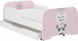  Pătuț pentru copii MIKI 160x80cm cu saltea cadou, fără spațiu de depozitare pentru lenjerie de pat - boho panda