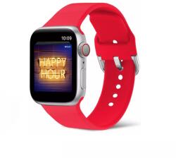 Alphajack Apple Watch 4/5/6/7/8/SE/Ultra (42/44/45/49mm) szilikon csatos óraszíj piros Alphajack