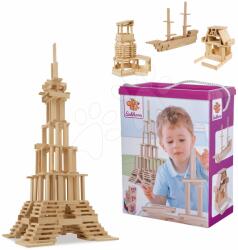 Eichhorn Cuburi din lemn de contruit Wooden Construction Kit Eichhorn lemn natural 200 piese de la 2 ani (EH1612)