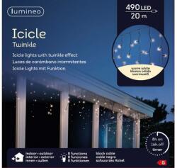 Lumineo icicle twinkle meleg fehér led jégcsapfüzér, 490 égõvel