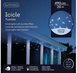 Lumineo icicle twinkle hideg fehér led jégcsapfüzér, 490 égõvel