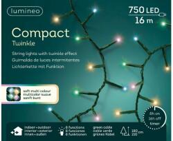 Lumineo compact twinkle színes led fényfüzér, 750 égõvel