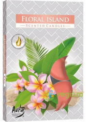 BISPOL Set Lumanari Tip Pastila Floral Island 6 buc