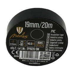 NEDES Szigetelőszalag PVC 19mm/20m fekete - TP1920/BK (NDS-TP1920-BK)