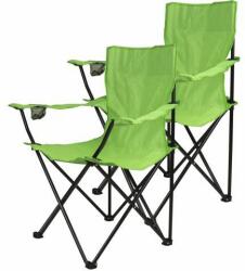 divero Set camping - 2x scaune pliante cu suport - verde deschis (ZGC34382_SL2)