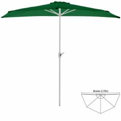 Garthen Umbrelă de grădină semicirculară - verde - 2.7m (GM35095)