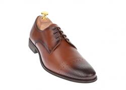 Lucas Shoes Pantofi barbati eleganti din piele naturala maro cu perforatii 361MBOX - ellegant