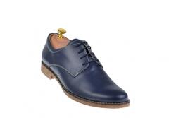Rovi Design Oferta marimea 41, 43- Pantofi barbati casual din piele naturala box, bleumarin - LPABLM