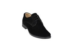 Rovi Design Oferta marimea 36 - Pantofi negri casual din piele intoarsa cu siret - LP102NS - ellegant