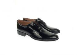 Rovi Design Oferta marimea 38, 42 -Pantofi barbati eleganti negri din piele naturala lacuita - LMOD1NLAC