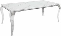Invicta MODERN BAROCK fehér üveg márványmintás étkezőasztal 180cm (IN-39995)