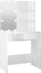 vidaXL magasfényű fehér fésülködőasztal LED-del 74, 5x40x141 cm (808807) - vidaxl