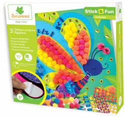 Kensho Sycomore - Stick n fun mozaikkép készítő szett - Pompom Pillangók (CRE7017)