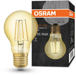 OSRAM Vintage A E27 6, 5W 650lm 2400K , borostyán - 50W izzó helyett (4058075293298)