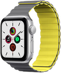 Kingxbar Apple Watch 4/5/6/7/8/SE/Ultra (42/44/45/49mm) Kingxbar mágneses óraszíj szürke-sárga