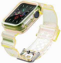 Apple Watch 4/5/6/SE 42mm Strap Light óraszíj és tok sárga