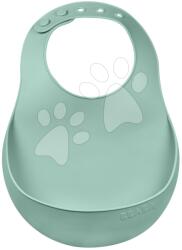 Beaba Bavete pentru copii Silicone Bib Beaba Sage Green din silicon moale si verde cu nasturi de la 4 luni (BE913541) Bavata