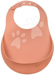 Beaba Bavete pentru copii Silicone Bib Beaba Terracotta din silicon moale și nasturi, portocaliu de la 4 luni (BE913559) Bavata