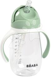 Beaba Tanuló ivó palack Bidon Straw Cup Beaba Sage Green 300 ml szívószállal zöld 8 hó-tól BE913533 (BE913533)