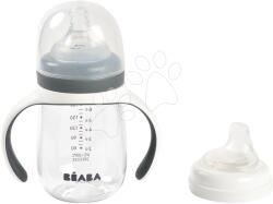 BÉABA Tanuló ivó palack Bidon 2in1 Training Bottle Beaba Mineral Grey 210 ml szürke 4 hó-tól (BE913532)