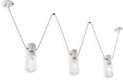 Ferroluce Sospensione 3 Luci / 3-lights Pendant Retro Urban Finish Vib - Vintage Bianco C1742 (8056772562224)