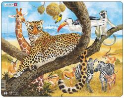 Larsen Puzzle maxi Leopard, orientare tip vedere, 48 de piese, Larsen EduKinder World