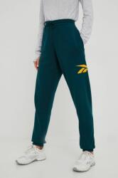 Reebok Classic pantaloni de trening femei, culoarea verde, cu imprimeu 9BYY-SPD07D_96X