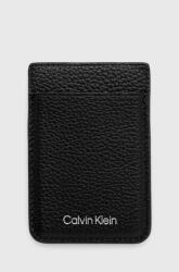 Calvin Klein husă din piele pentru carduri + breloc culoarea negru 9BYY-AKM04N_99X