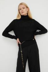 Michael Kors pulover de lana femei, culoarea negru, light, cu guler 9BYY-SWD0NY_99X