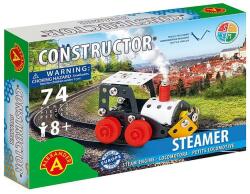 Alexander Toys Set constructie 74 piese metalice Constructor Steamer Locomotiva cu aburi, Alexander EduKinder World