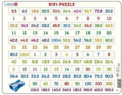 Larsen Puzzle maxi Numere intre 1 si 900 si impartiri, orientare tip vedere, 58 de piese, Larsen EduKinder World