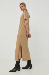 Herskind rochie din bumbac culoarea maro, maxi, drept MBYY-SUD00U_82X