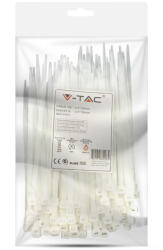V-TAC fehér, műanyag gyorskötöző 4.5x150mm, 100db/csomag - SKU 11171 (11171)