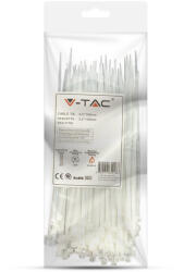 V-TAC fehér, műanyag gyorskötöző 2.5x150mm, 100db/csomag - SKU 11161 (11161)