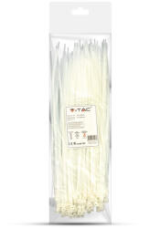 V-TAC fehér, műanyag gyorskötöző 4.5x300mm, 100db/csomag - SKU 11173 (11173)