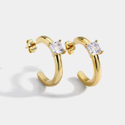 Arannyal bevont nyitott karika fülbevaló szimulált gyémánttal (0891. ) (1WS225099E)