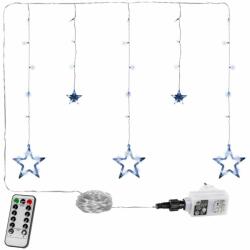 Voltronic Perdea de Crăciun - 5 stele, 61 LED, alb rece + controler (30010285)