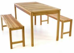 divero Set de masă de grădină DIVERO - lemn de tec netratat 135 cm (GL05646)