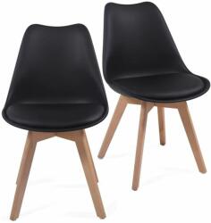 Miadomodo Set de 2 x scaune de luat masă din plastic, negru (ESST04sw02ER)