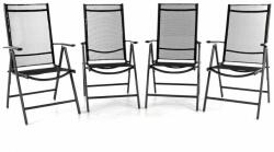 Garthen Set de patru scaune reglabile de grădină - negru (ZGC34441_SL04)
