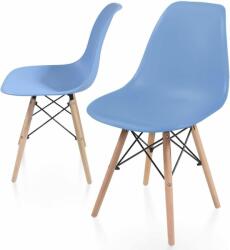 Miadomodo Set de 2x scaune de luat masă din plastic, albastru (ESST03bl02ER)