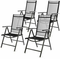 Garthen Set de grădină de 4 scaune rabatabile - negru (SC00063_SL4_JM)
