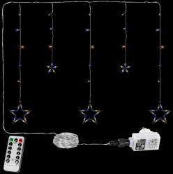 Voltronic Perdea de Crăciun - 5 stele, 61 LED, alb cald/rece+controler (30010287)