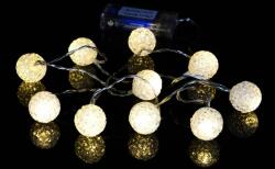 Nexos Lanț de Crăciun - bile luminoase, 10 LED-uri, alb cald (BI11317)