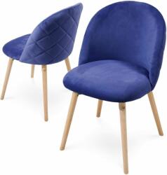 Miadomodo Set de 2 x scaune de masă din catifea, albastru regal (ESST05hbl02ER)