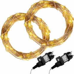 Voltronic Set 2 bucăți fire de lumină - 100 LED-uri, alb cald (30010268)