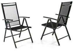 Garthen Set de două scaune reglabile de grădină - negru (ZGC34441_SL02)