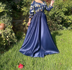 Ie traditionala Rochie cu motive florale eleganta lunga Teo 4